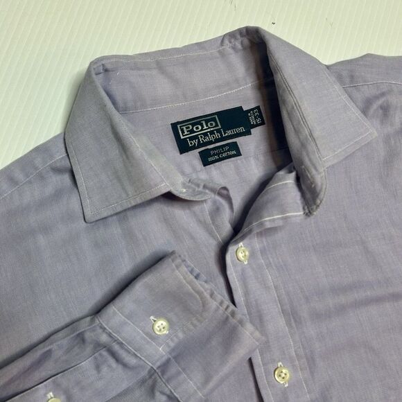 Polo Ralph Lauren‎ Philip Mens Size 15 Purple Long Sleeve Button Up Shirt - Picture 1 of 5